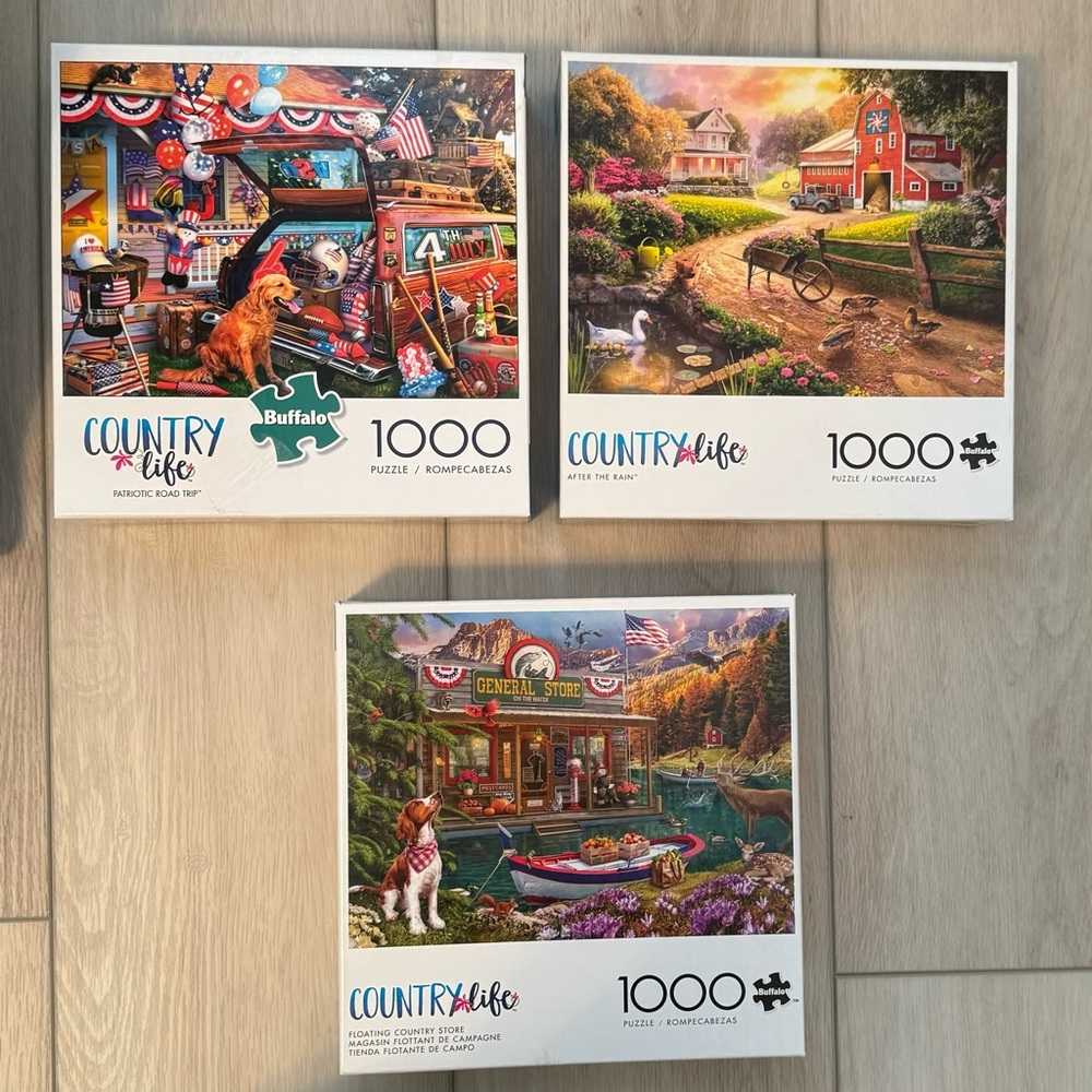 Buffalo Games Jigsaw Puzzles – Bundle of 3 Country Life